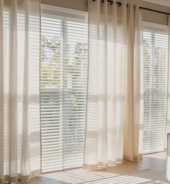 Living Room Curtains Ideas with Blinds