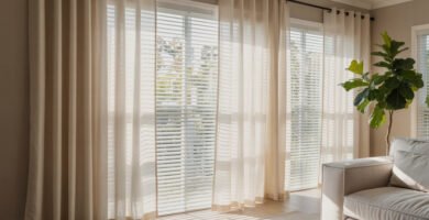 Living Room Curtains Ideas with Blinds